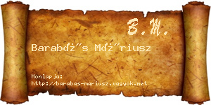 Barabás Máriusz névjegykártya